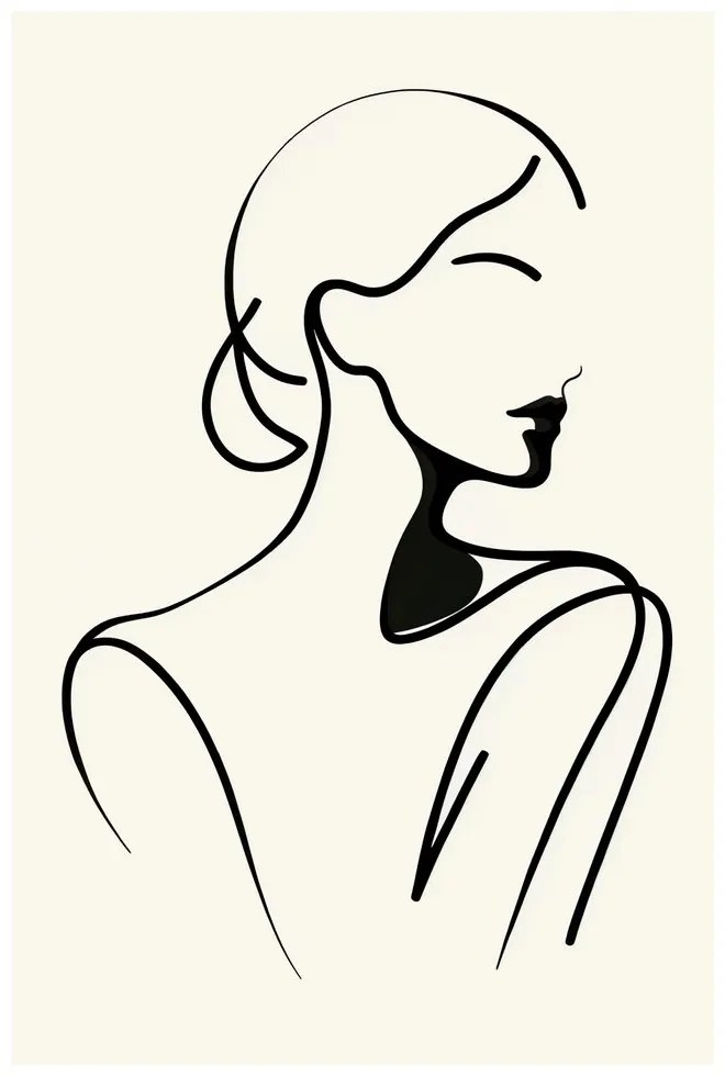 Quadro su tela – Donna in linee minimaliste