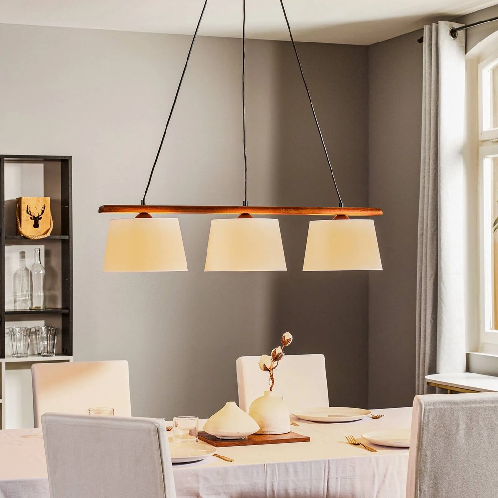 Lamkur Lampada a sospensione Sweden, 3 luci, rovere noce