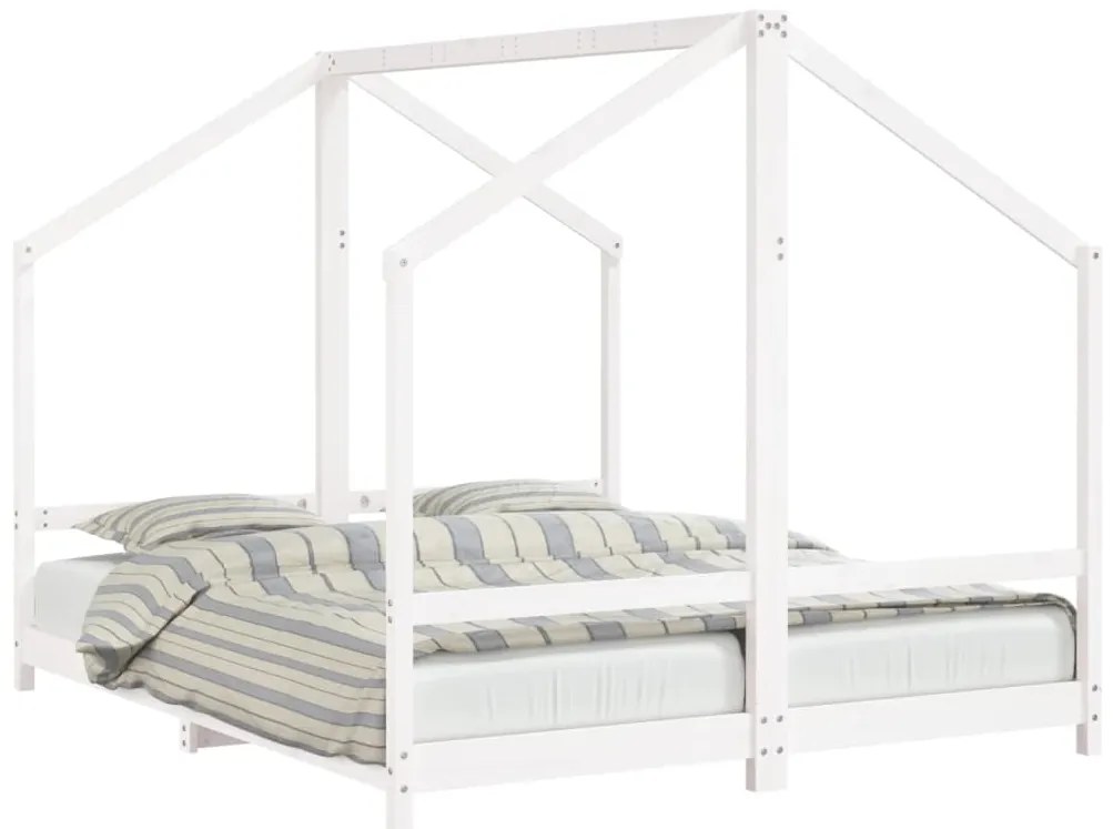 Giroletto per bambini bianco 2x(80x200) cm legno massello pino