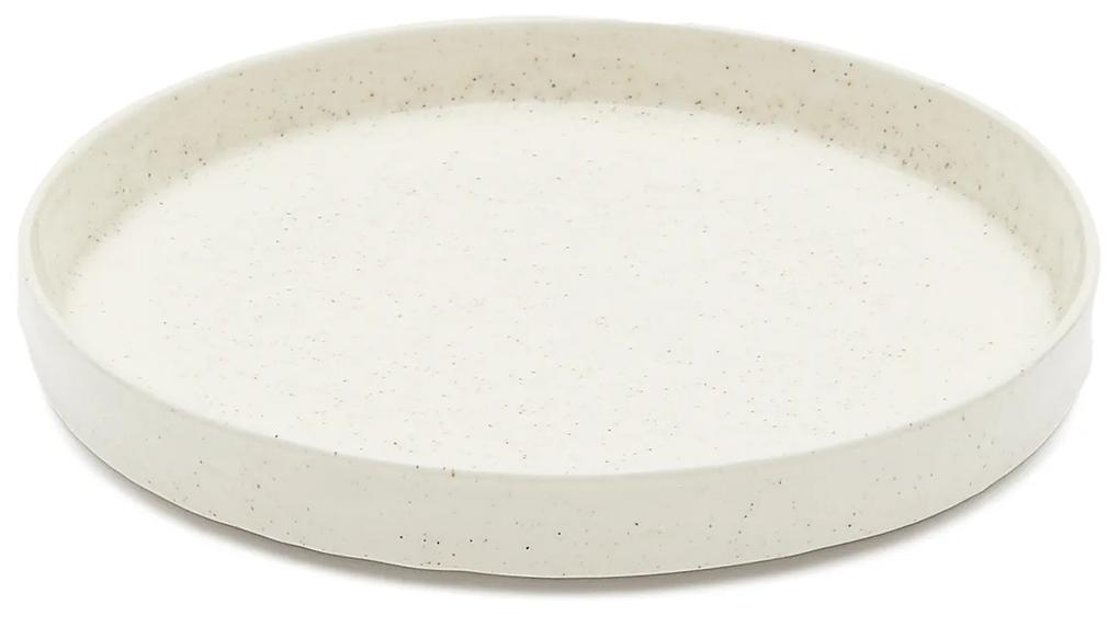 Kave Home - Piatto piano Setisa in ceramica bianco