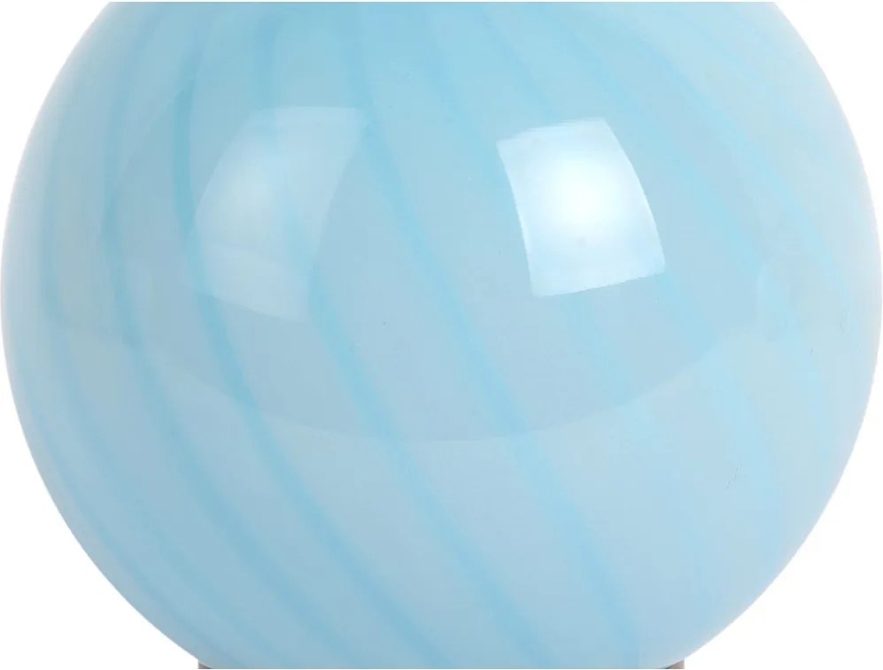 Lampada da tavolo azzurra con paralume in vetro (altezza totale 17 cm) Summer Globe – Leitmotiv