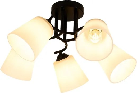 Plafoniera PAFOS 5xE27/15W/230V nera