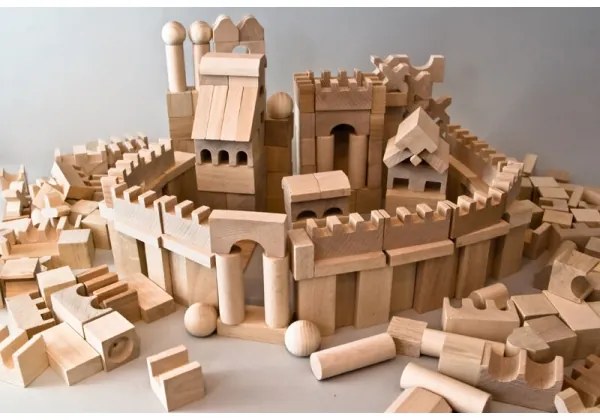 EkoToys - Blocchi di legno naturali 220 pz