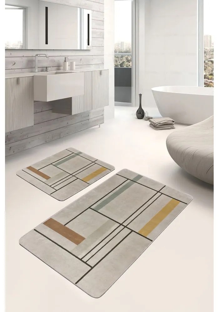 Tappetini da bagno marrone chiaro in set di 2 pezzi 60x100 cm - Mila Home