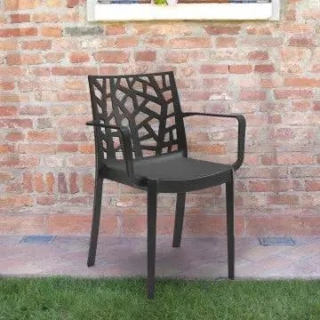 Poltrona Matrix - Poltrona impilabile in polipropilene Dimensioni: cm 55 x 58 x 82 h, Antracite