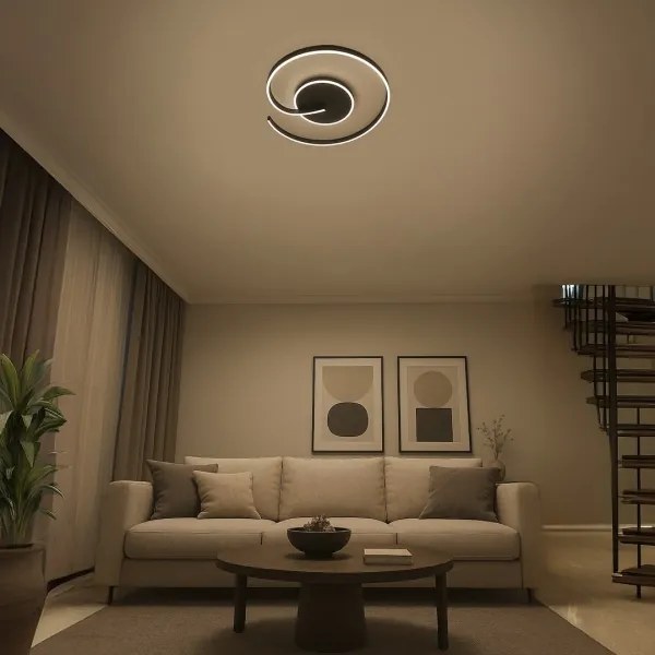 Plafoniera LED LORENZO LED/22W/230V Ø 50 cm nera