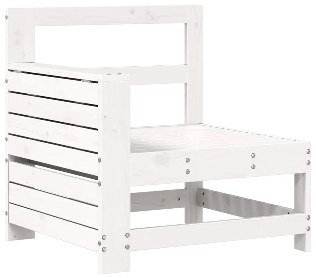 Set salotto da giardino 5 pz bianco in legno massello di pino
