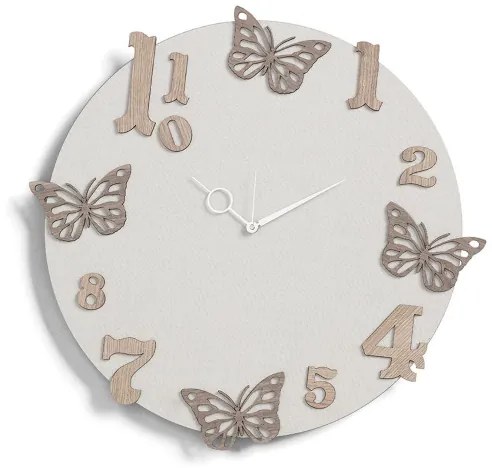 Orologio rotondo da parete in legno laminato D50 TRS - Farfalle