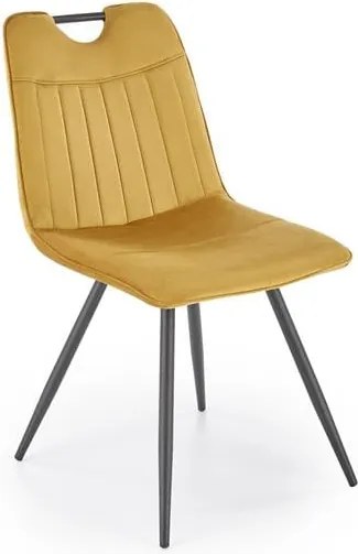Sedia K521 velluto senape velluto