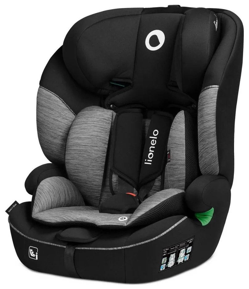 Seggiolino auto Lionelo LEVI i-Size 76-150 cm - Nero Grigio