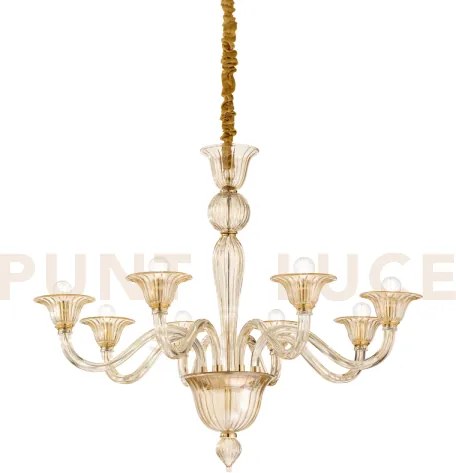 Brigitta lampadario a sospensione in vetro 8 luci attacco e14 d.89c...