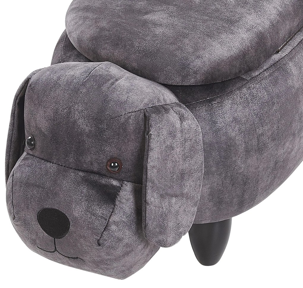 Pouf animaletto in velluto grigio DOGGY Beliani