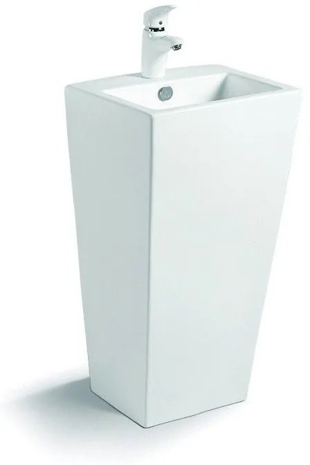 Kamalu - lavabo monoblocco a terra rettangolare bianco 83.5cm |litos-75b