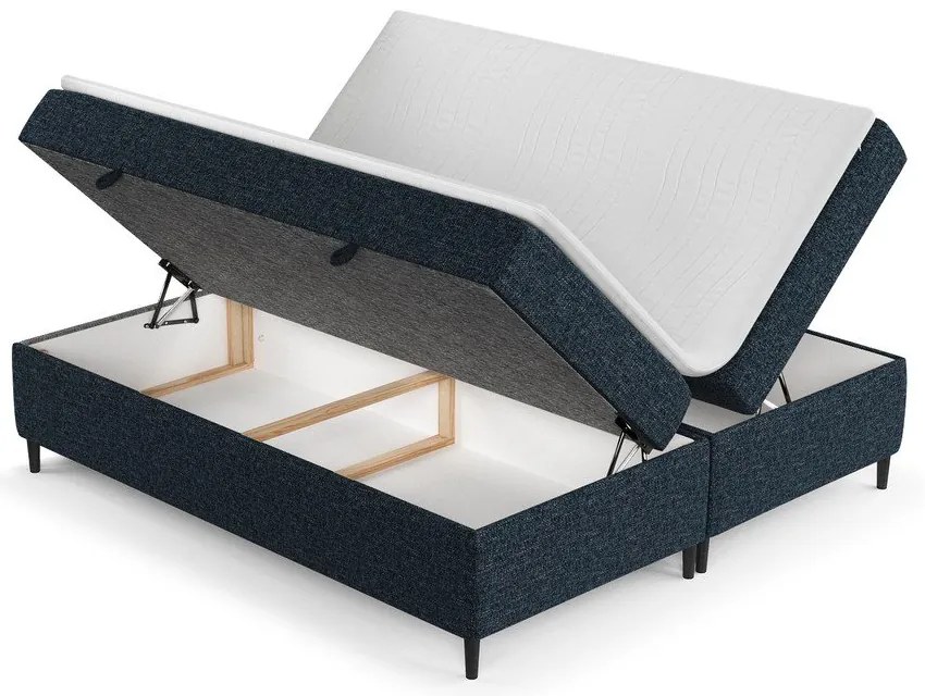 Letto boxspring blu scuro con contenitore 200x200 cm Araya - Maison de Rêve