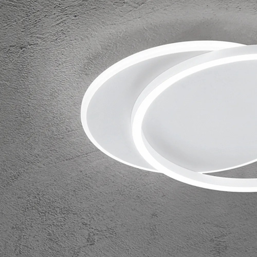 Plafoniera Contemporanea Orbit Alluminio Bianco Led Integrato 43W