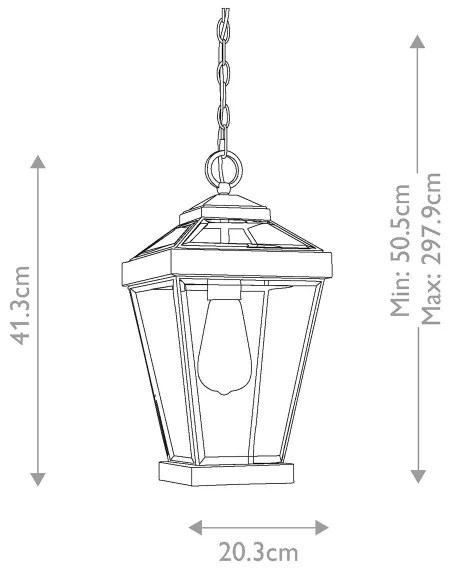 Quoizel QZ-RAVINE8-M - Lampadario da esterno a sospensione con catena RAVINE 1xE27/60W/230V IP23 marrone