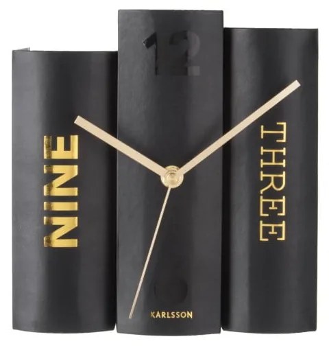 Orologio da tavolo nero a forma di libro Book - Karlsson