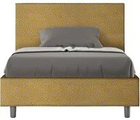 Letto una piazza e mezza con rete imbottito 120x200 tessuto Era 6 giallo Adele