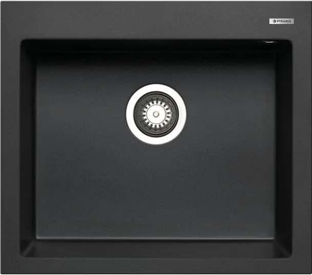 Lavello integrato 1 vasca in granito nero PYRAMIS Voyager L 50 x L 57 cm