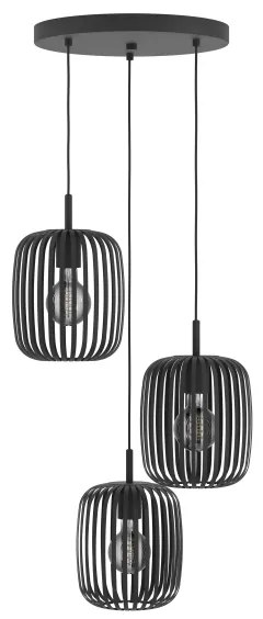 Eglo 900686 - Lampadario a sospensione con filo ROMAZZINA 3xE27/40W/230V nero