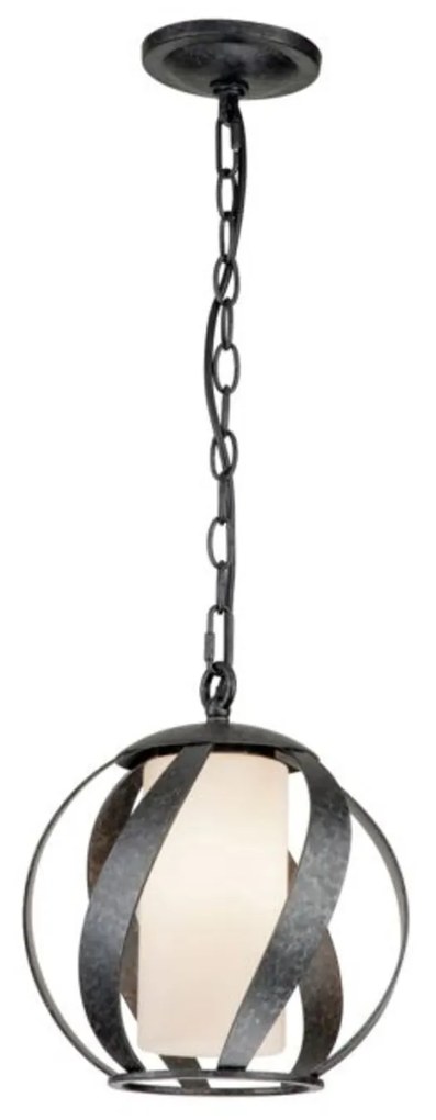 Lampadario Per Esterno Nordico Blacksmith Acciaio Nero Antico Vetro 1 Luce E27