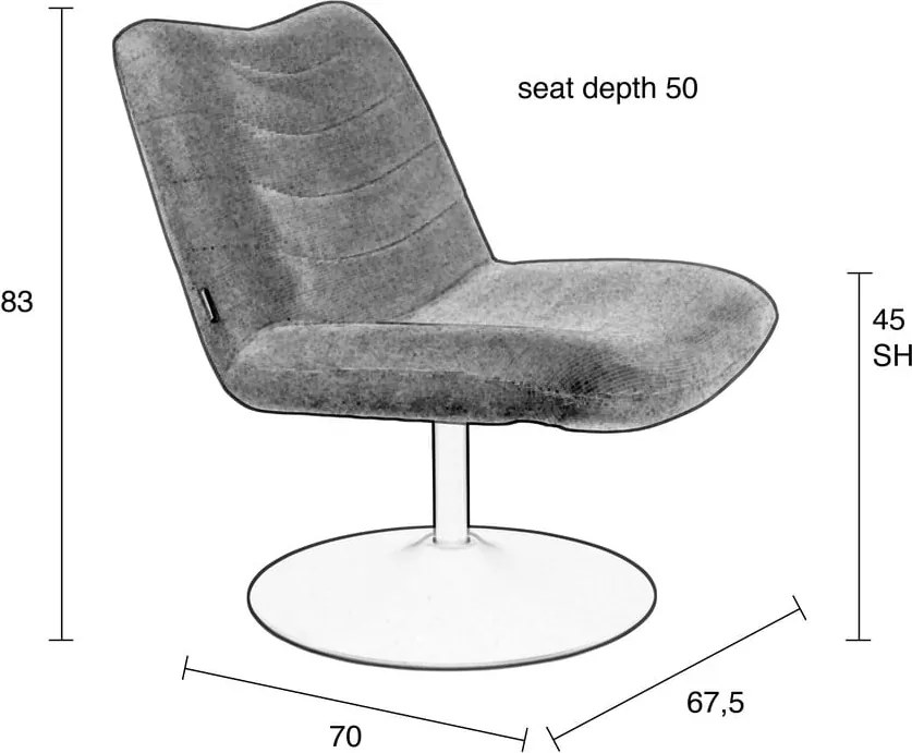 Poltrona in velluto giallo ocra Bubba - Zuiver
