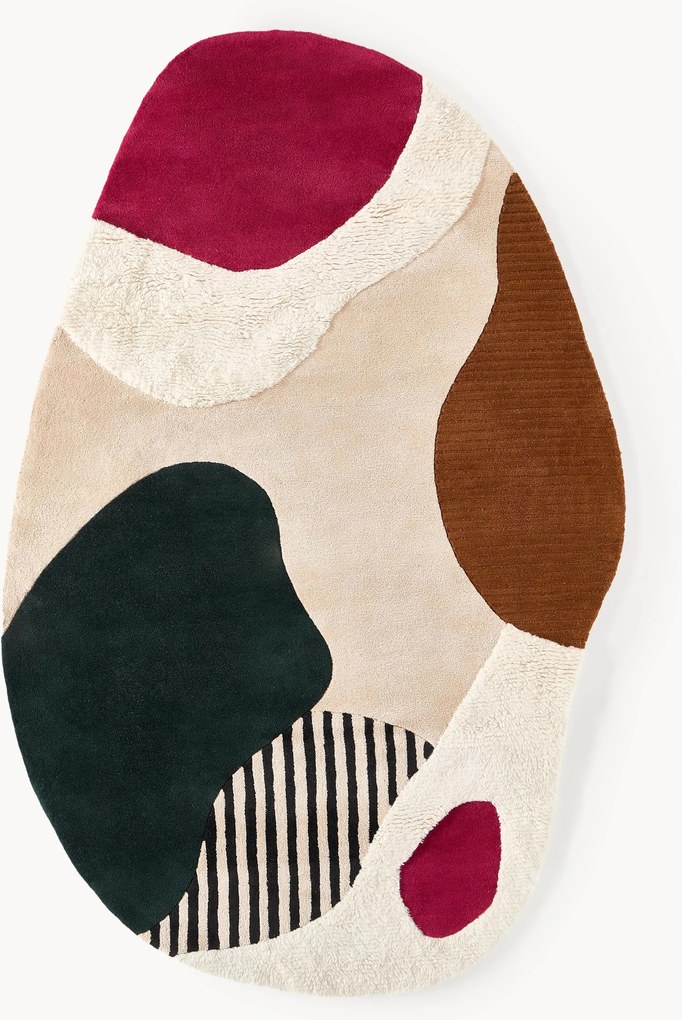 Tappeto in lana taftato a mano con motivo in rilievo Silas