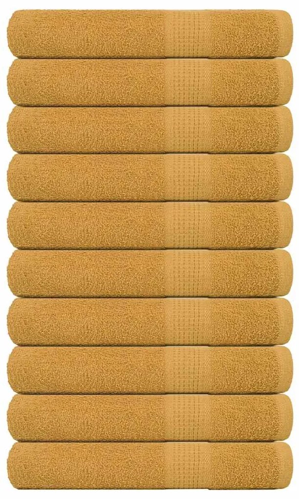 Asciugamani 10 Pz Oro 100x200 Cm 360 G/m² 100% Cotone /