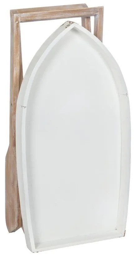 Tavolino pieghevole GOZZO in legno bianco e gambe naturali, finitura invecchiata 76 x 40 cm