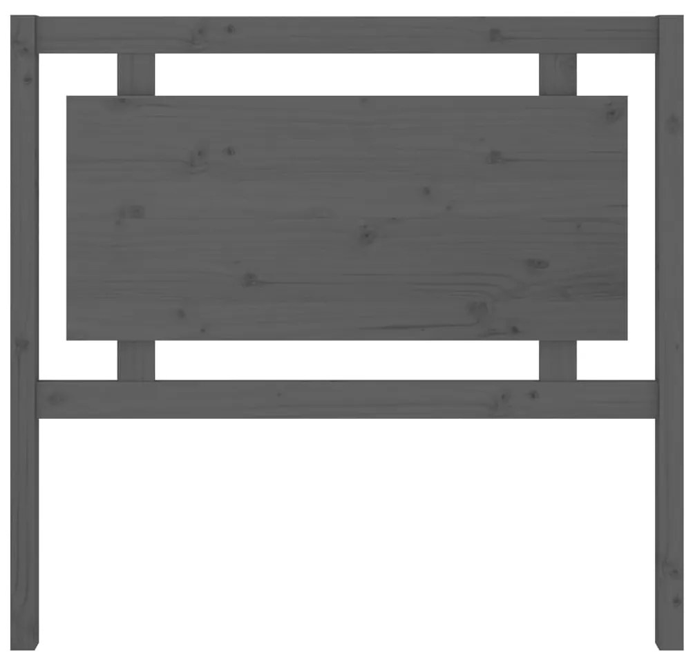 Testiera letto grigia 105,5x4x100 cm in legno massello di pino