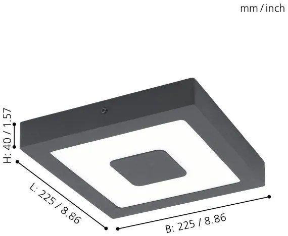 Eglo 96489 - Plafoniera LED da esterno IPHIAS LED/16,5W/230V