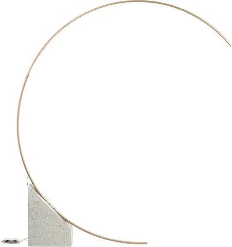 Piantana LED in metallo Oro con base in ceppo di Grč RUNE 176x204 cm