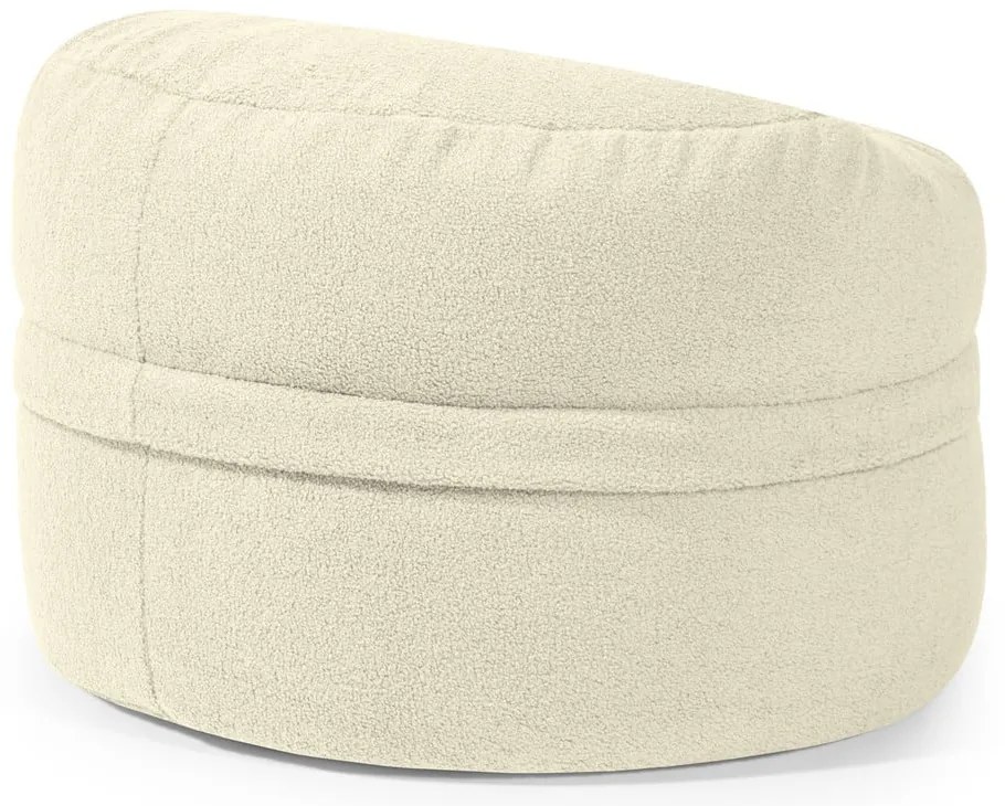 Pouf a sacco per bambini color crema con rivestimento in bouclé Roll 80 – SLOWDOWN