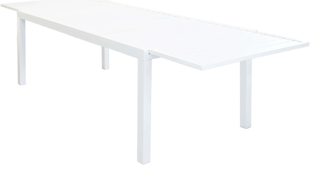 DEXTER - set tavolo in alluminio cm 200/300 x 100 x 74 h con 8 poltrone Venus