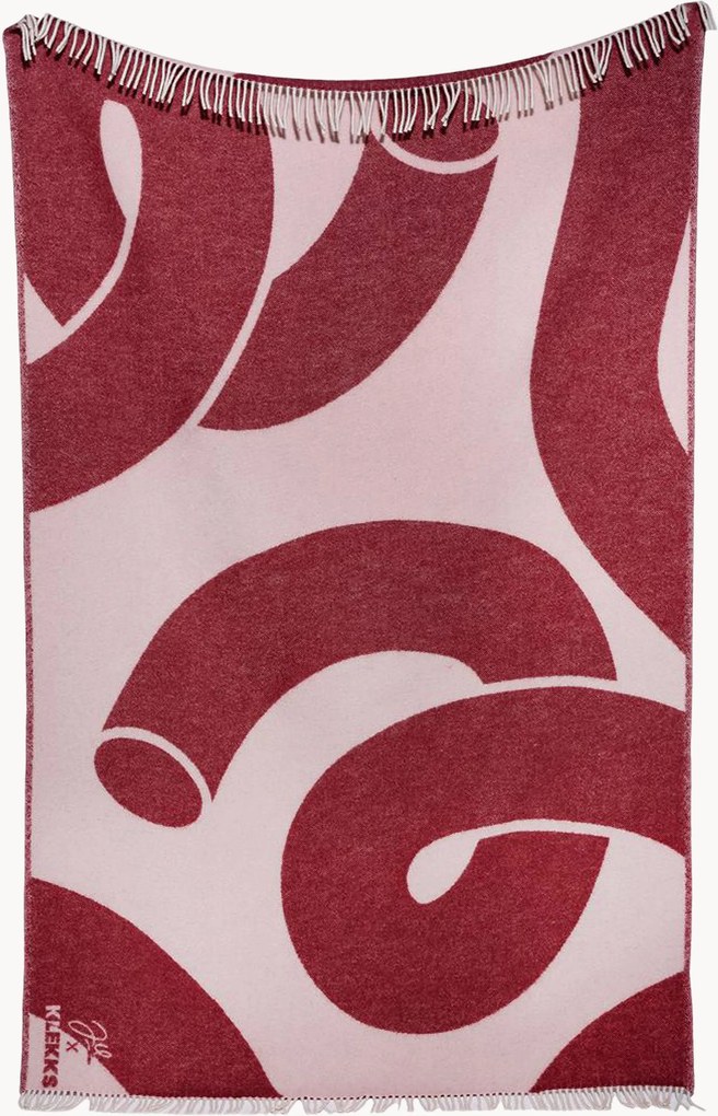 Plaid in lana con frange Klekks No. 29