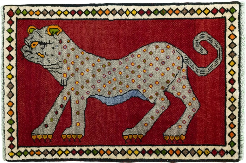 Gabbeh Tappeto persiano 70x100 Rosso (Iran) Annodato A Mano