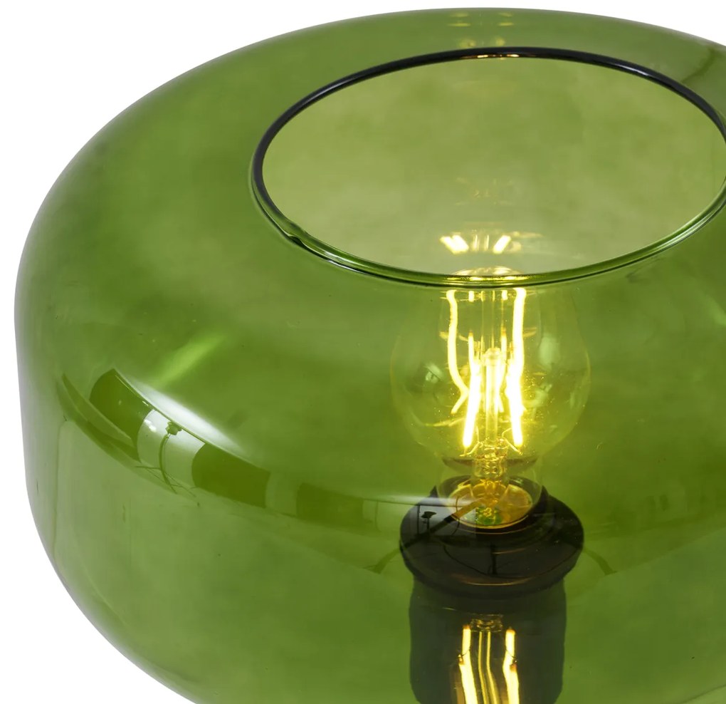 Lampada da Tavolo Retrò Nera con Vetro Verde - Bizle