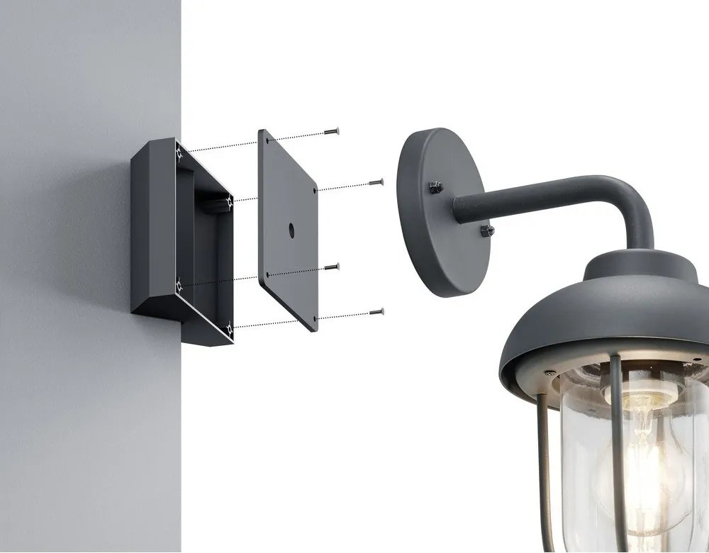 Illuminazione esterna da parete (altezza totale 10 cm) Eckbefestigung – Trio