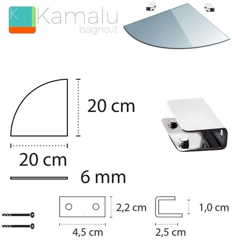 Kamalu - pensile in vetro semicircolare 20cm vitro-350