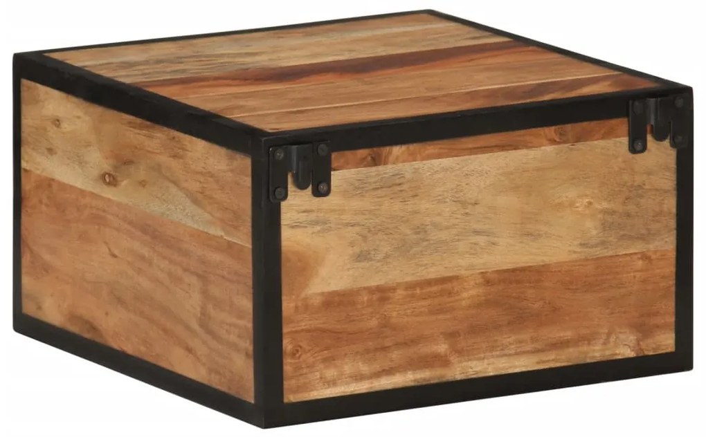 Comodino a parete 35x35x20 cm in legno massello di acacia
