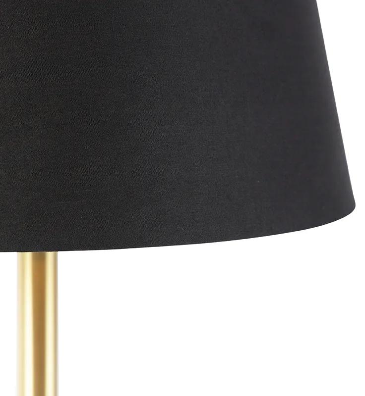 Lampada da tavolo ottone paralume nero 32 cm - SIMPLO