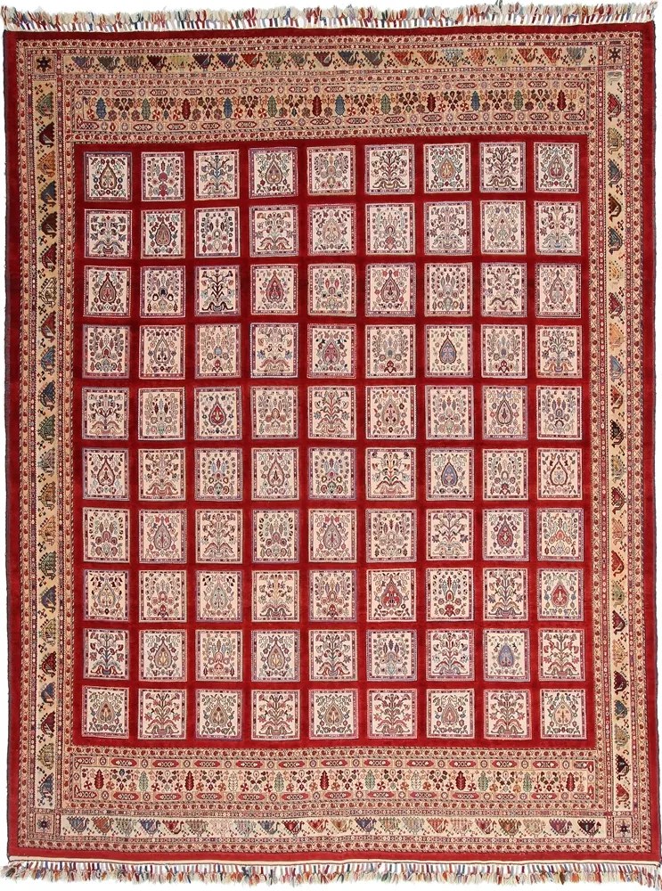 Tappeto 380x300 Beige (Iran) Annodato A Mano