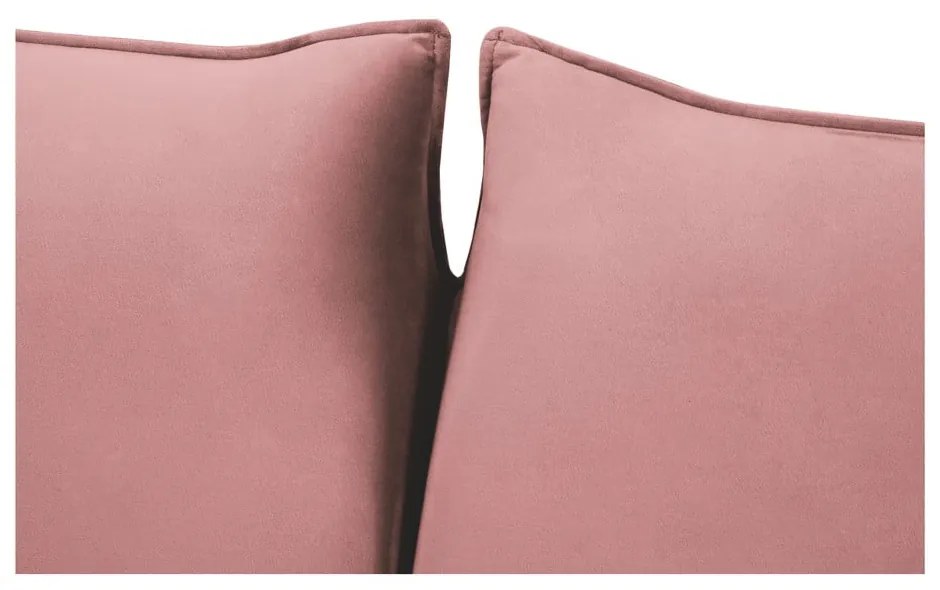Divano letto in velluto rosa 214 cm Vienna - Cosmopolitan Design