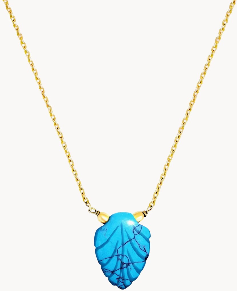 Collana placcata in oro con turchese Neo