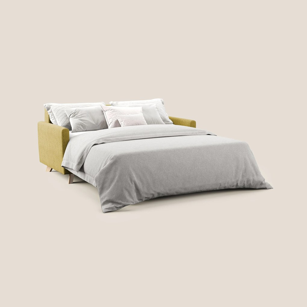Edgar divano letto matrimoniale in tessuto felis impermeabile T03 giallo