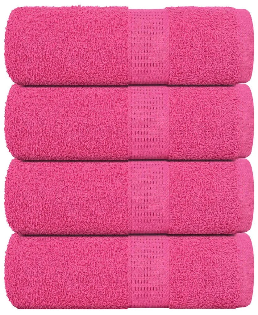 Asciugamani Ospiti 4 Pz Rosa 30x50 Cm 360 G/m² 100% Cotone /