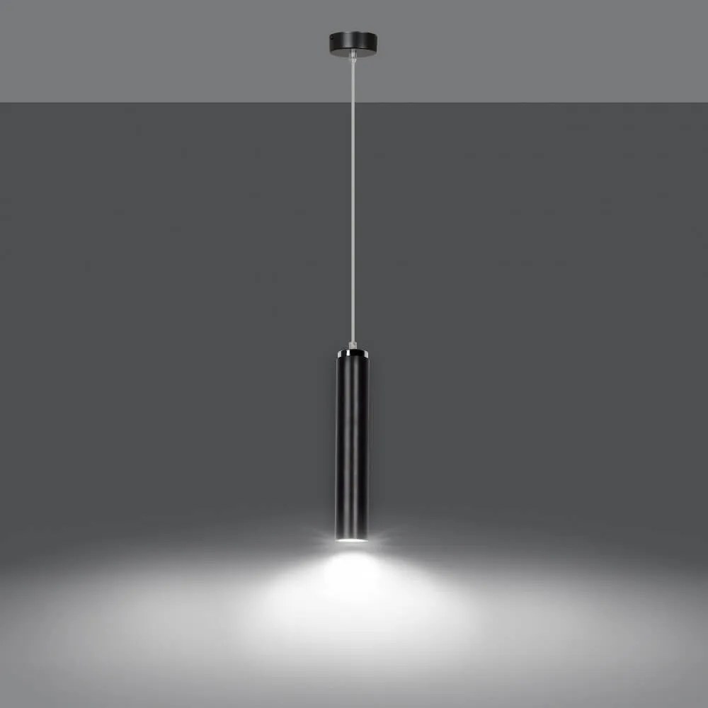 Lampada a Sospensione in Acciaio LUNA 1 GU10 da interno Colore del corpo Nero