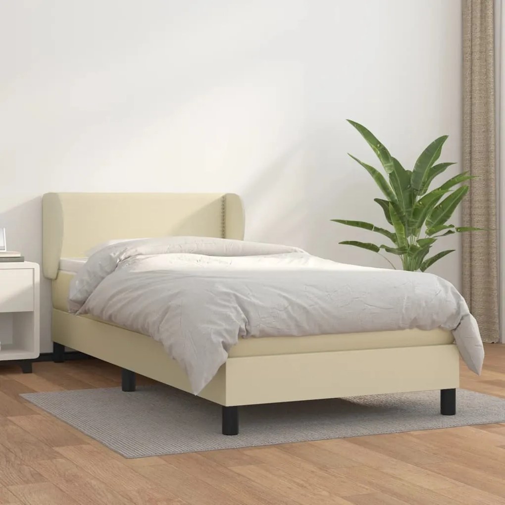 Giroletto A Molle Con Materasso Crema 100x200 Cm İn Similpelle /