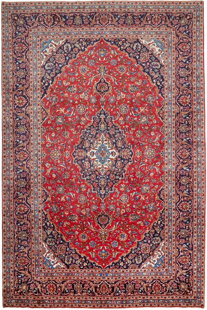 Kashan Tappeto persiano 370x250 Rosso (Iran) Annodato A Mano