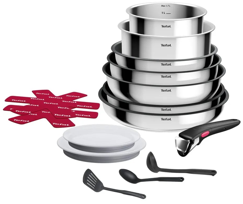 Set di pentole in alluminio 15 pezzi INGENIO Cook Eat L881SF04 - Tefal